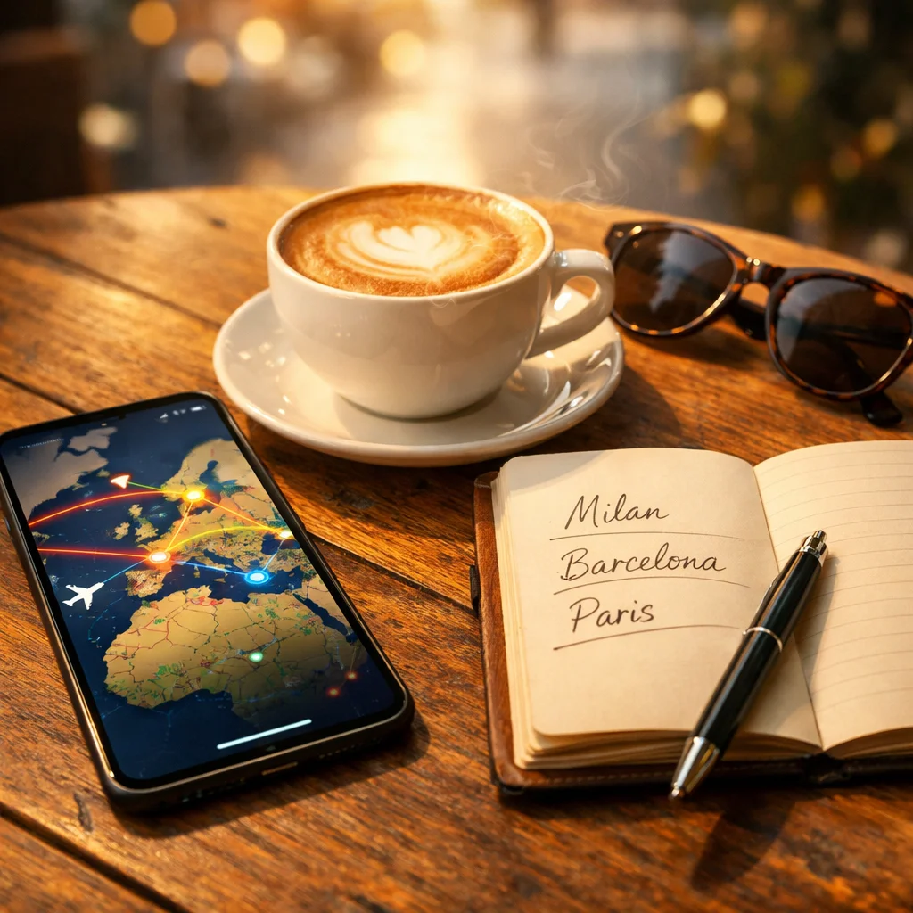 Flightics és Kiwi Nomad felület többállomásos európai repülőút tervezéséhez